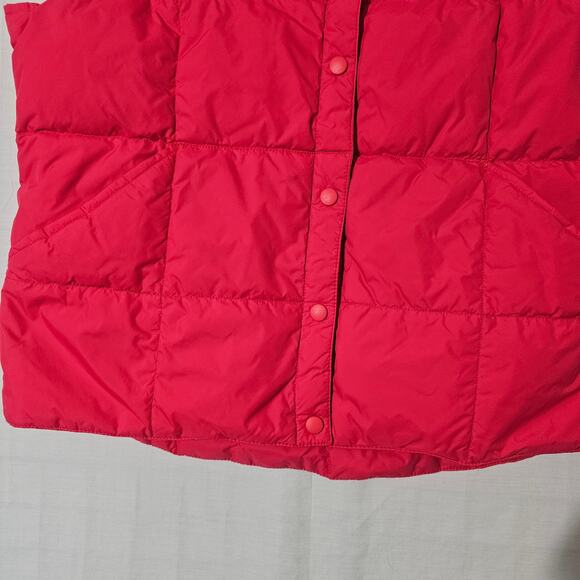 Lands' End Girl's Puffer Vest Size Large Pink Snap Up with Pockets Goose Down - Picture 5 of 8